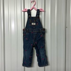 Vintage Oshkosh B’Gosh Vestbak Denim Overalls Infant Girl 12M Classic 90s